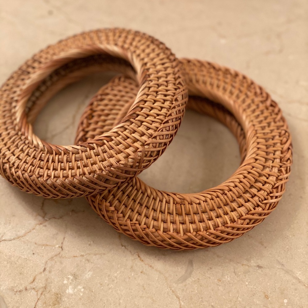 Cult Gaia Rattan Bangles - set of 2